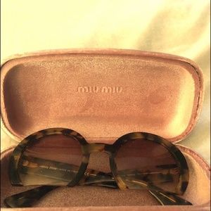 Miu Miu Tortoise Round Cut off Sunglasses